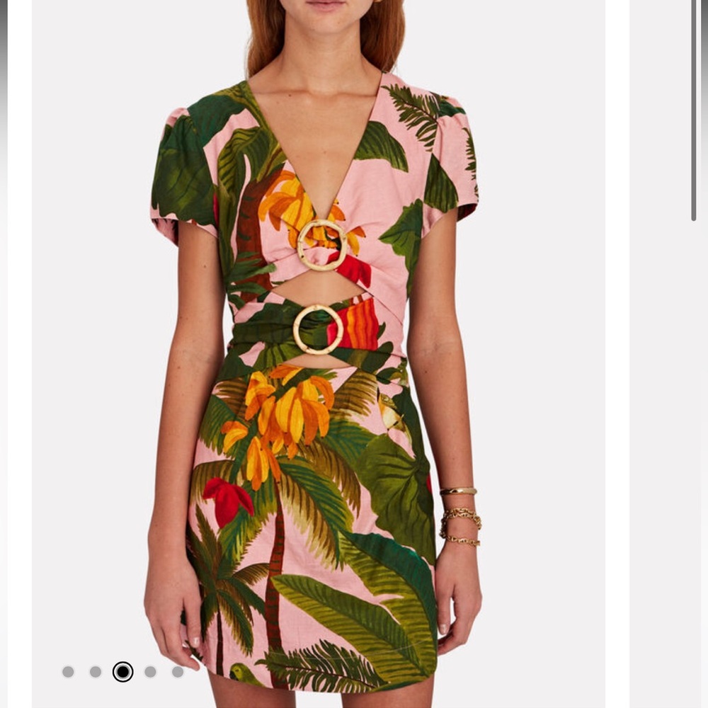 [FARM RIO] Cocoa Forest Cut Out Mini Dress